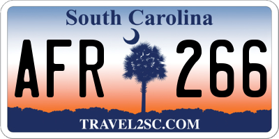 SC license plate AFR266