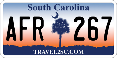 SC license plate AFR267