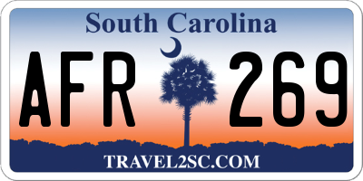 SC license plate AFR269