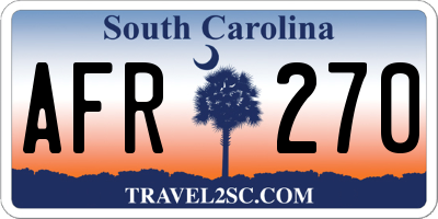SC license plate AFR270