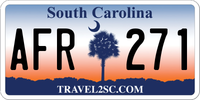 SC license plate AFR271