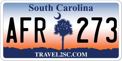 SC license plate AFR273