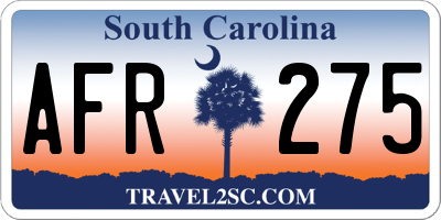 SC license plate AFR275