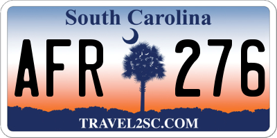 SC license plate AFR276