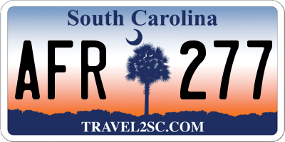 SC license plate AFR277