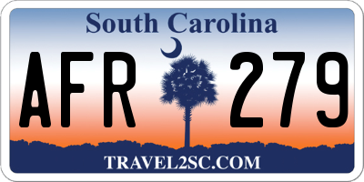 SC license plate AFR279