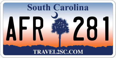 SC license plate AFR281