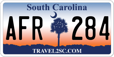 SC license plate AFR284