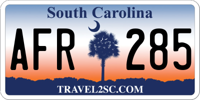 SC license plate AFR285