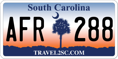 SC license plate AFR288