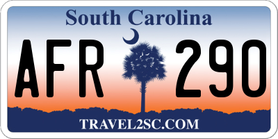 SC license plate AFR290