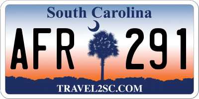 SC license plate AFR291