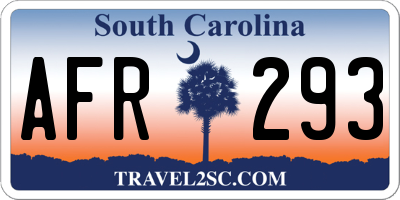 SC license plate AFR293