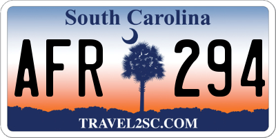 SC license plate AFR294