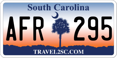 SC license plate AFR295