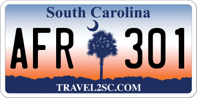 SC license plate AFR301
