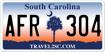 SC license plate AFR304
