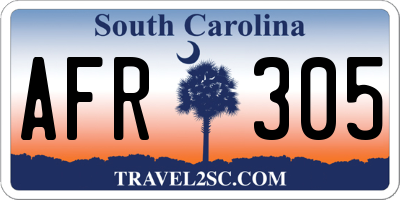 SC license plate AFR305