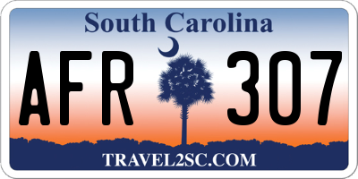 SC license plate AFR307
