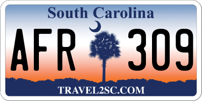 SC license plate AFR309