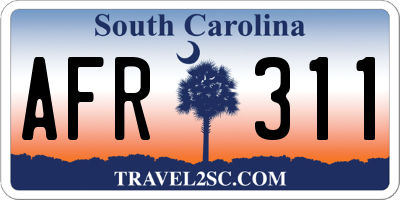 SC license plate AFR311