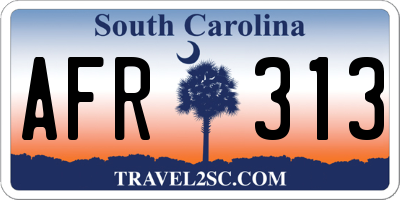 SC license plate AFR313