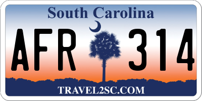 SC license plate AFR314