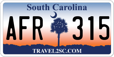 SC license plate AFR315