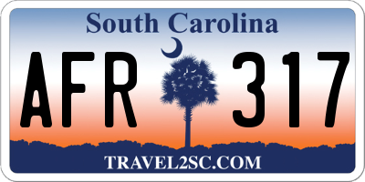 SC license plate AFR317