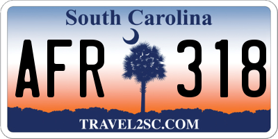 SC license plate AFR318