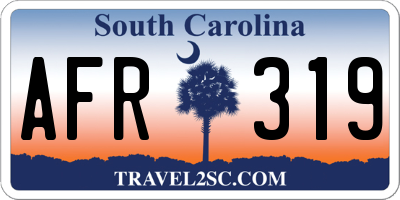 SC license plate AFR319