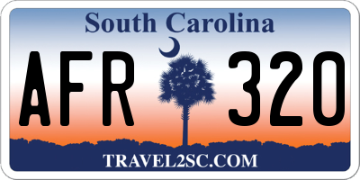 SC license plate AFR320