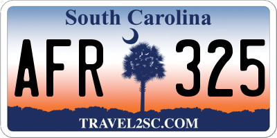 SC license plate AFR325