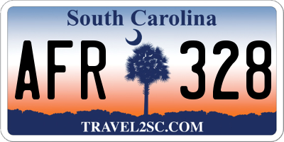 SC license plate AFR328