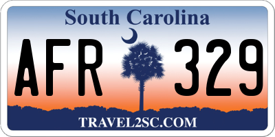SC license plate AFR329