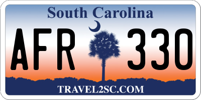 SC license plate AFR330