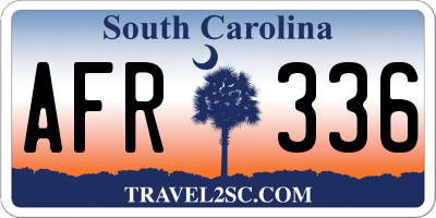 SC license plate AFR336