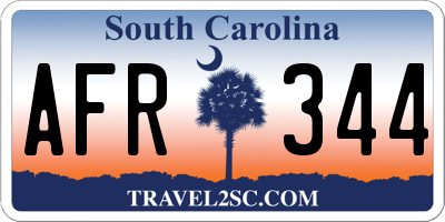 SC license plate AFR344