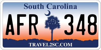 SC license plate AFR348