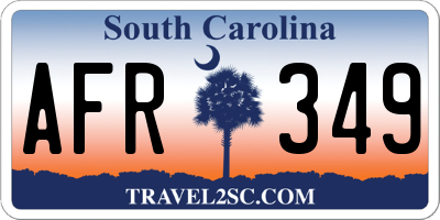 SC license plate AFR349