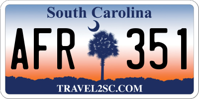 SC license plate AFR351