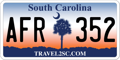 SC license plate AFR352