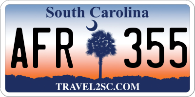 SC license plate AFR355