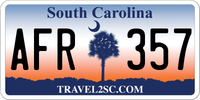 SC license plate AFR357