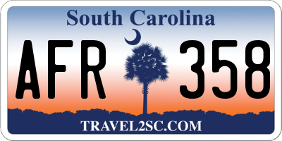 SC license plate AFR358