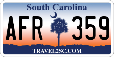 SC license plate AFR359