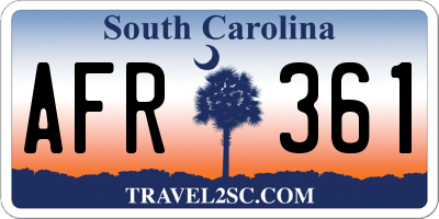 SC license plate AFR361
