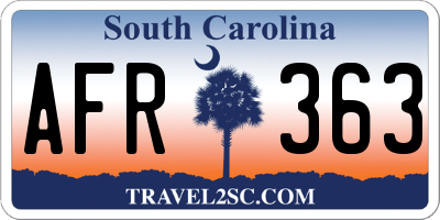 SC license plate AFR363