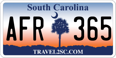 SC license plate AFR365