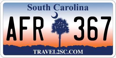 SC license plate AFR367